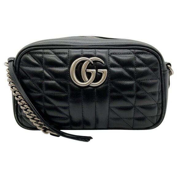 Gucci Black Leather Small Matelasse Marmont Bag - Picture 1 of 13